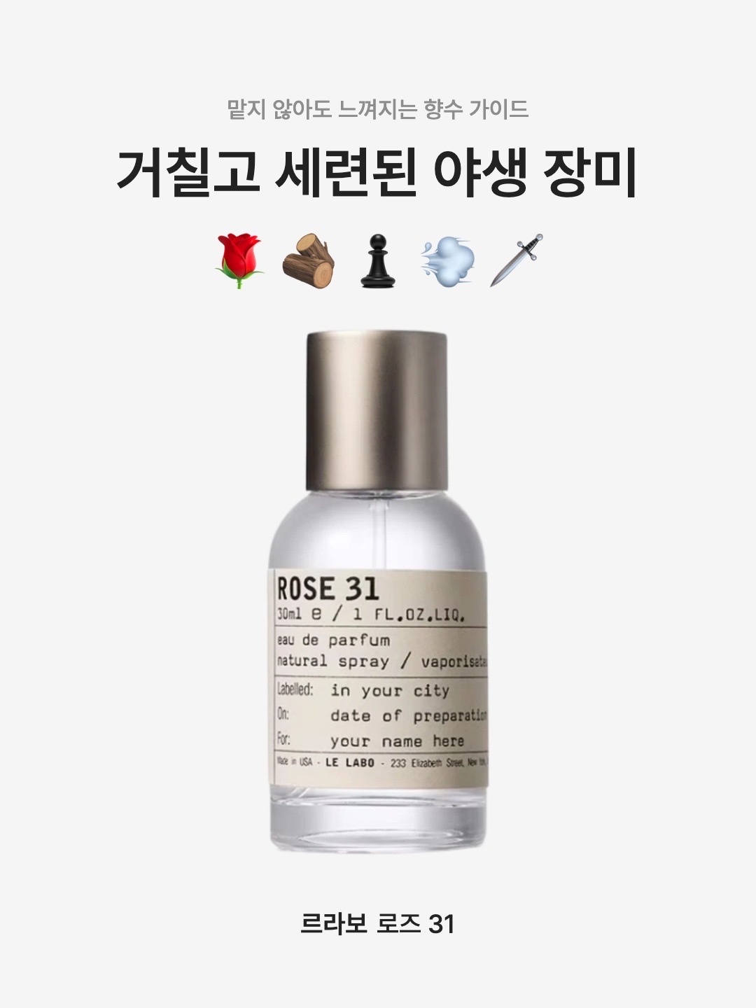 Le Labo Rose 31 Eau De Parfum 30ml, Le Labo Rose 31 Perfuming Hand Cream 30ml 착용 스타일 - 1