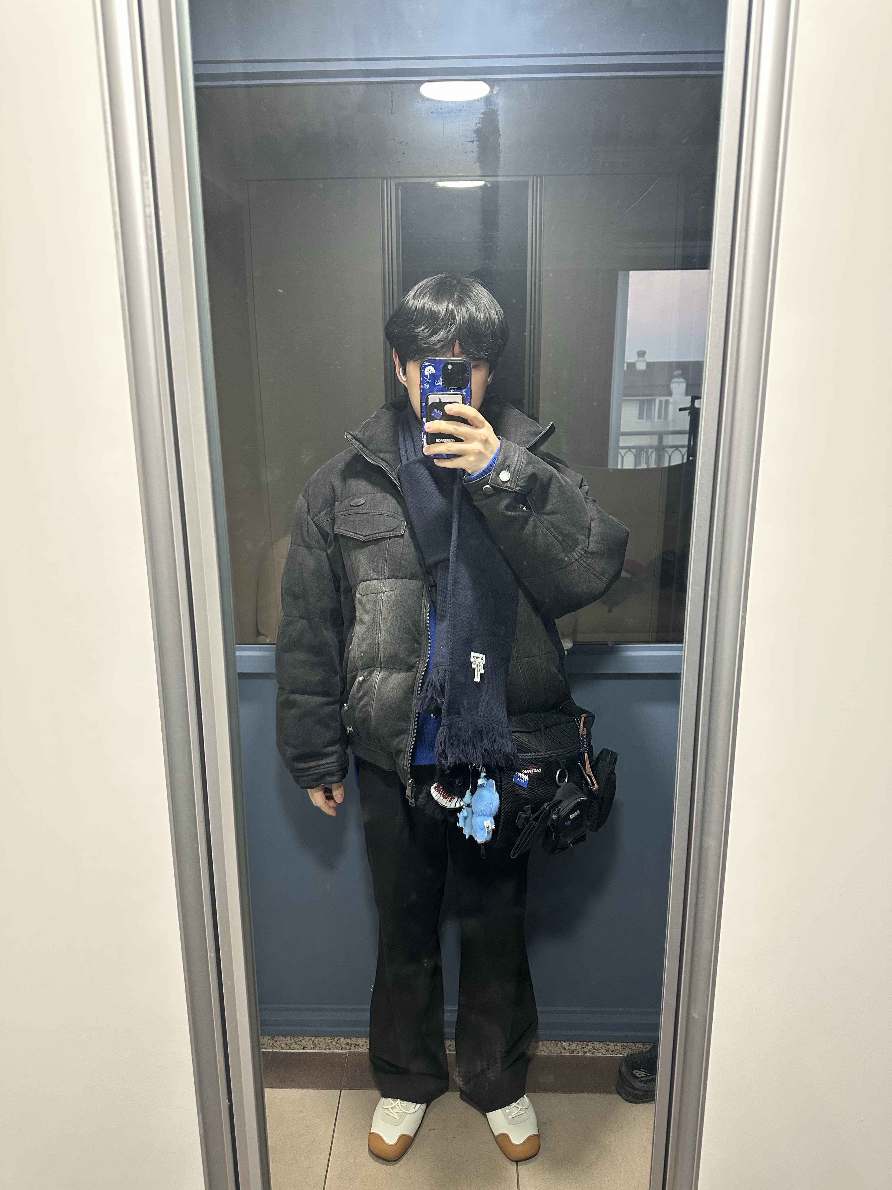 Ader Error Nox Puffer Jacket Noir 착용 스타일