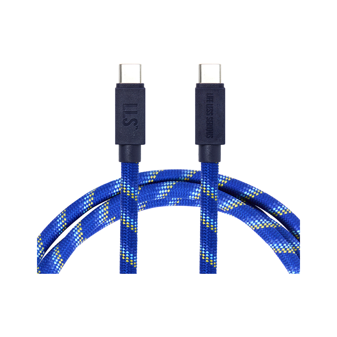 엘엘에스 로프 고속 CtoC 타입 충전 케이블 블루 1.5m(LLS ROPE STRAP CABLE CtoC(60w) / WAVY BLUE) - 1