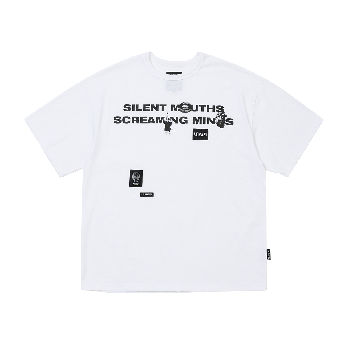 아조바이아조 SMSM 슬로건 티셔츠 화이트(AJOBYAJO SMSM Slogan T-Shirt White)
