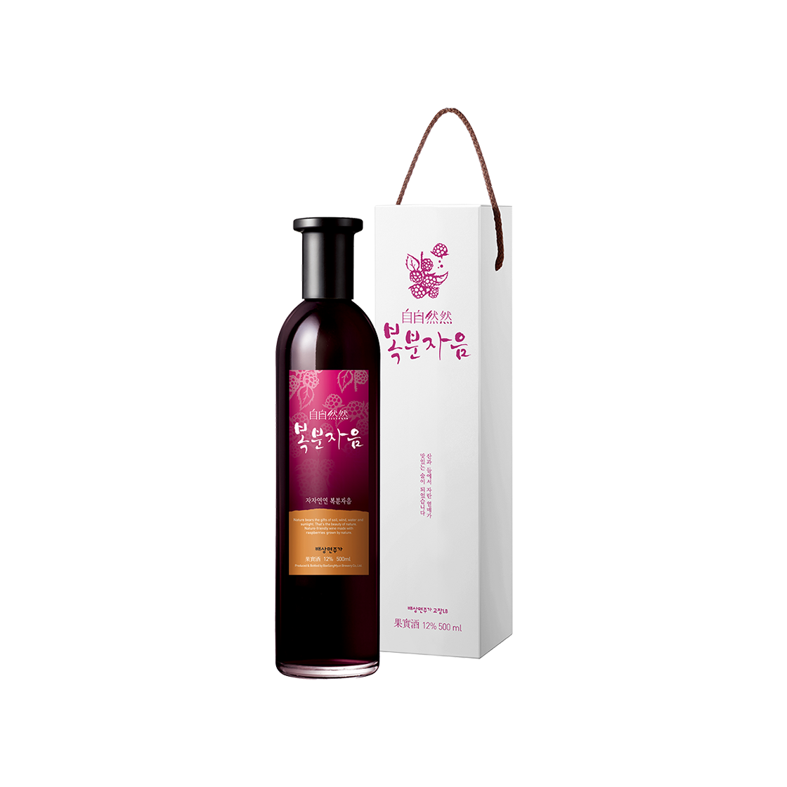 배상면주가 고창 복분자주 복분자음 500ml 전용잔 전통주 술 선물세트(BSM Brewery Bokbunja-Um Korean Raspberry Wine 500ml 1 Btl. With Dedicated Glass Gift Box)
