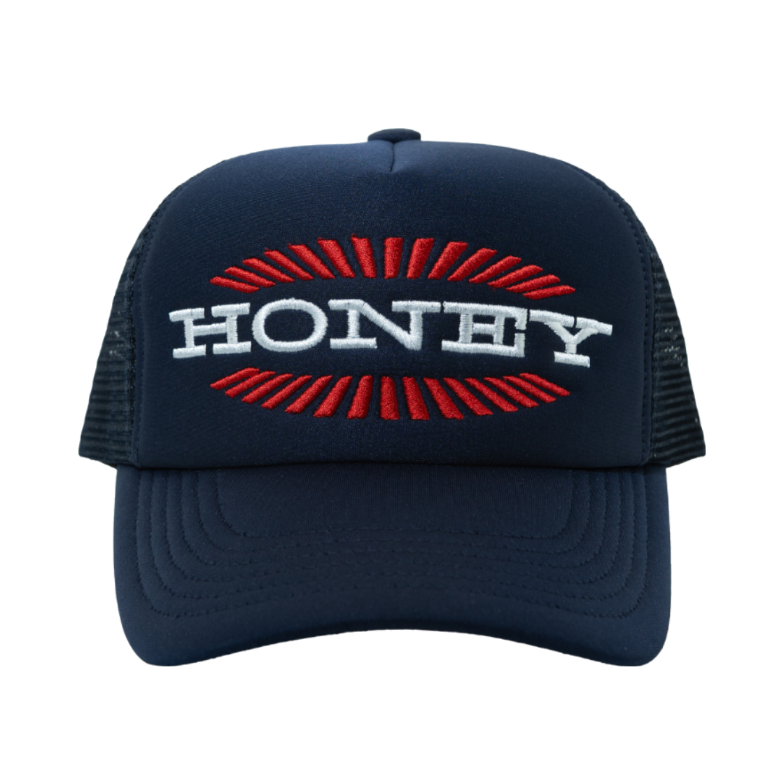 허니스쿱하우스 버스트 로고 트러커 캡 네이비(Honey Scoop House Burst Logo Trucker Cap Navy)