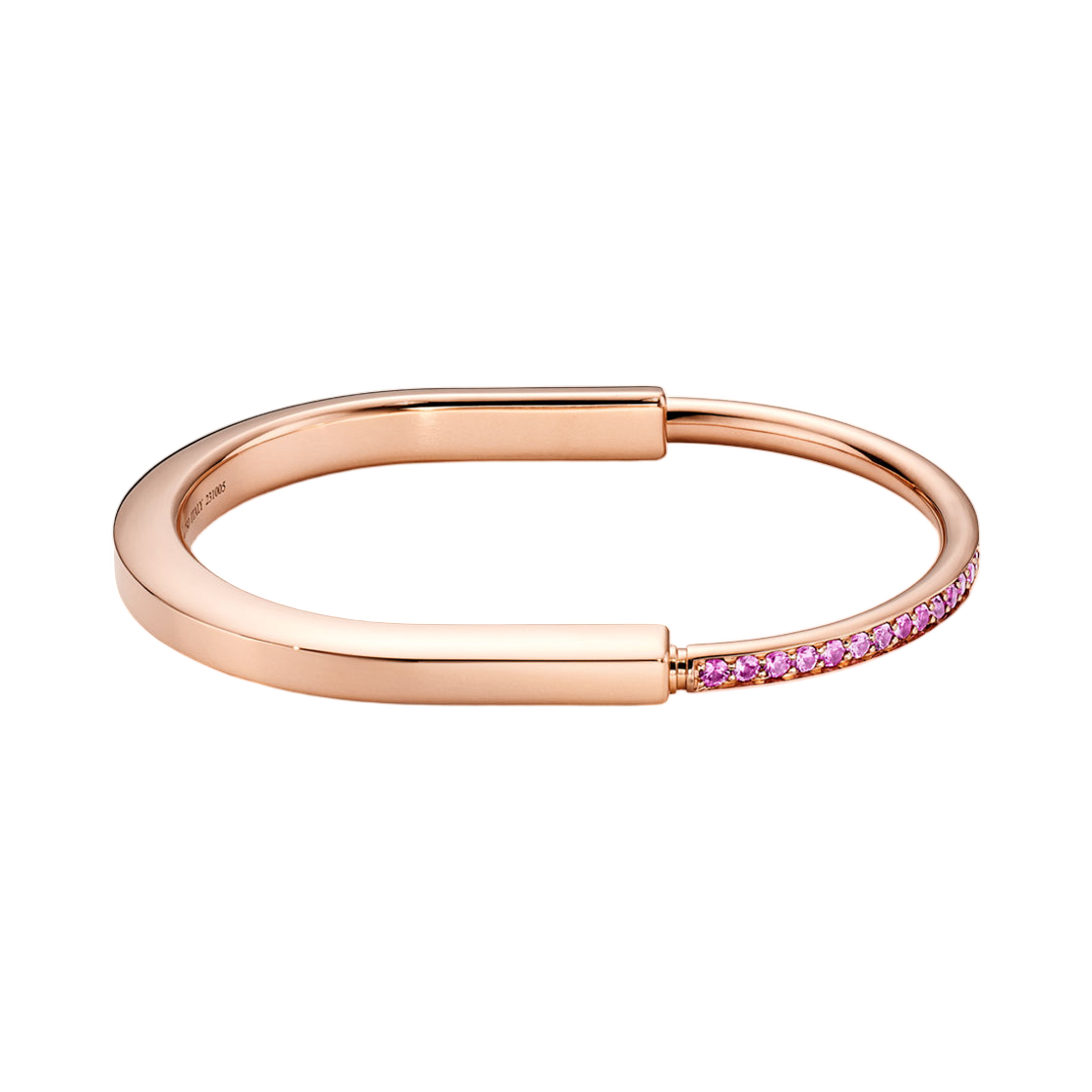 티파니 앤 코 락 뱅글 18K 로즈 골드 핑크 사파이어(Tiffany & Co. Tiffany Lock Bangle 18K Rose Gold with Pink Sapphire)