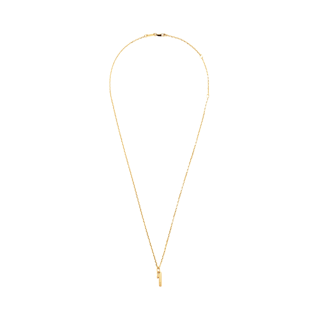 UJW447-361-902 AMI Gold Brass Hammered 1 Pendant Necklace Gold