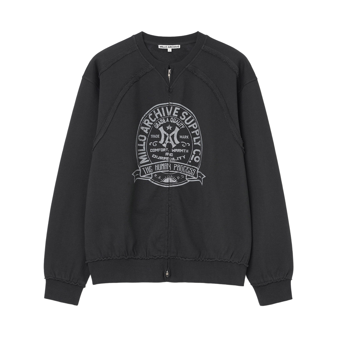 ML744CHA Millo Archive Danish Bold Zip-Up Charcoal