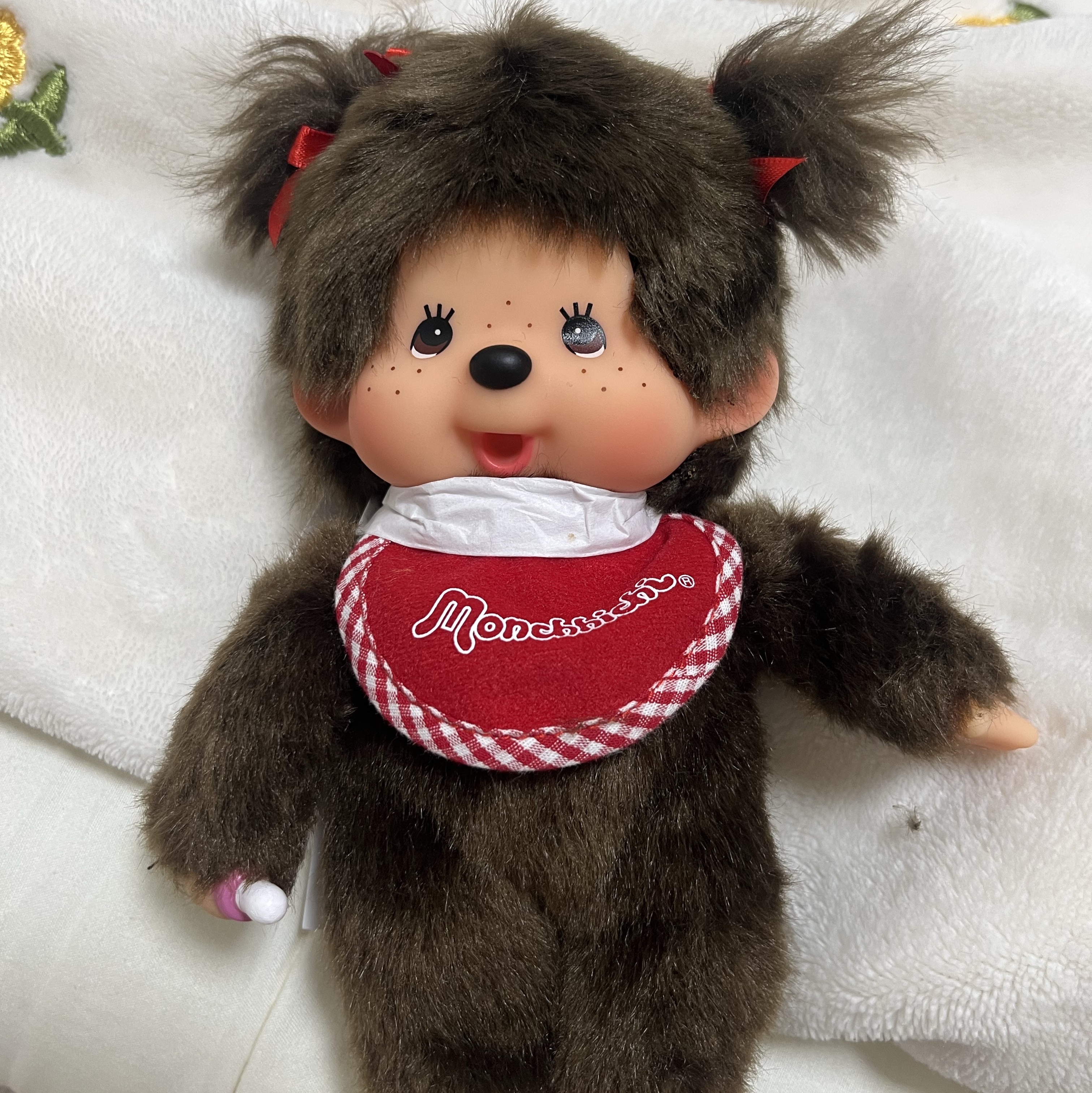 Monchhichi Premium Standard Monchhichi S Brown Girl Twin Tail 착용 스타일