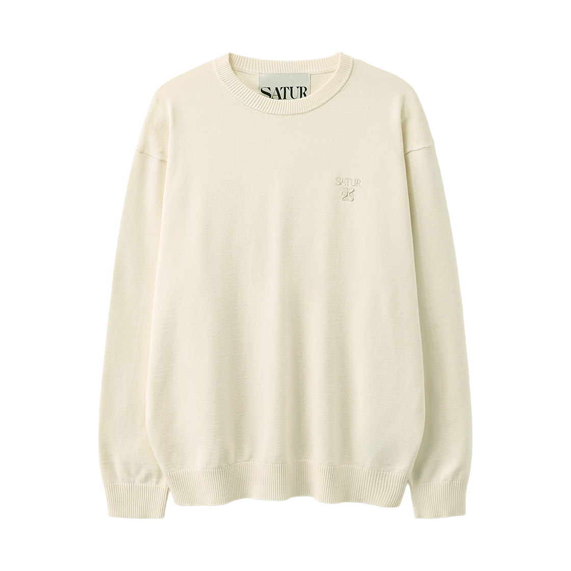SA261UKT01CRM0 SATUR Loren Basic Crewneck Knit Cream