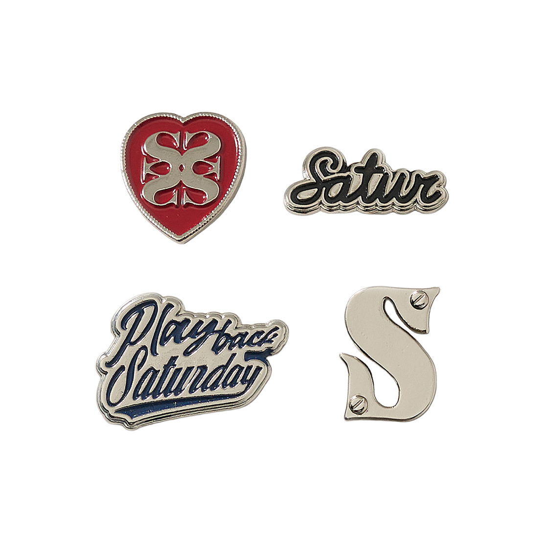세터 레트로 그래픽 브로치 세트 실버(SATUR Retro Graphic Brooch Set Silver)