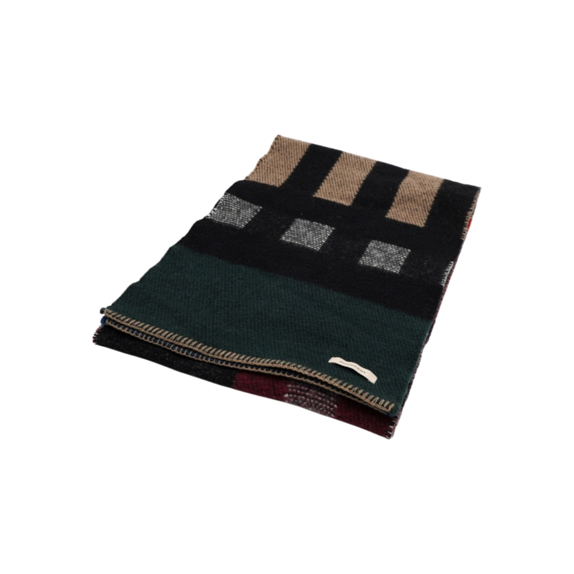 IT79OMOHEFW6 Burberry Wool Colorblock Reversible Unisex Scarf