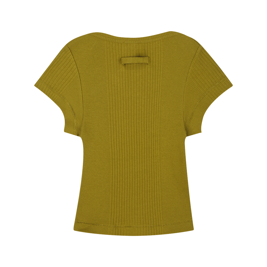 장 폴 고티에 우먼 코튼 리브드 크롭 베이비 티 위드 "Gaultier" 패치 그린 - 26SS(Jean Paul Gaultier Women Cotton Ribbed Cropped Baby Tee With "Gaultier" Patch Green - 26SS) - 2