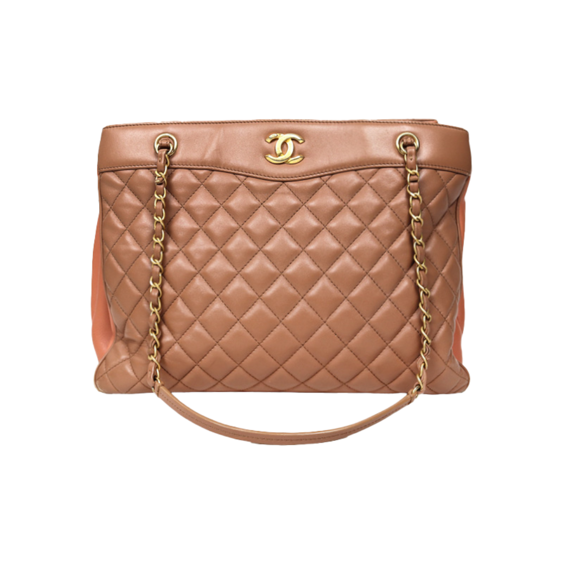 IT6SR57C43LL Chanel Beige Quilted Chain Shoulder Bag