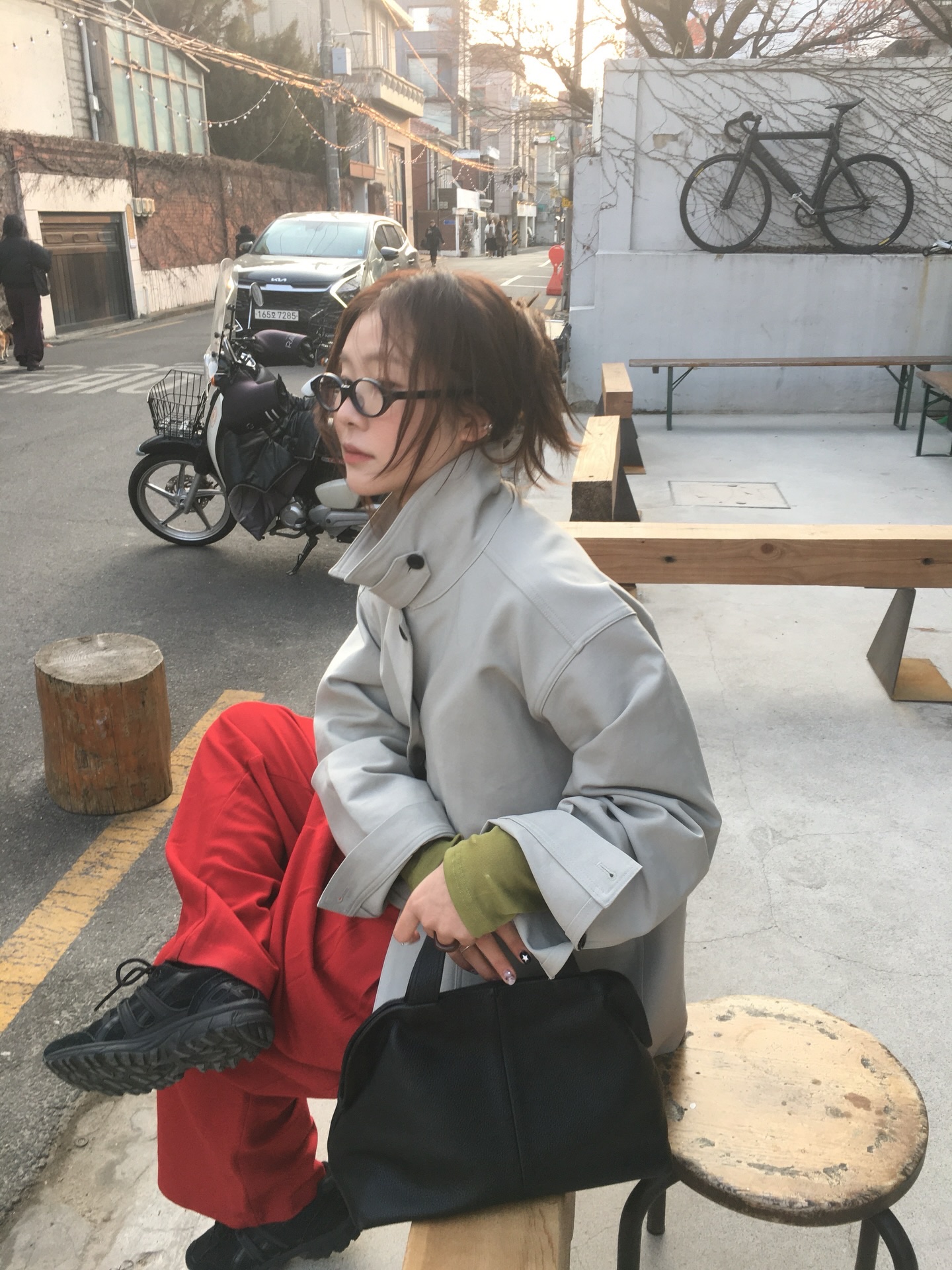lash Lunettes 05 Amber 착용 스타일 - 2