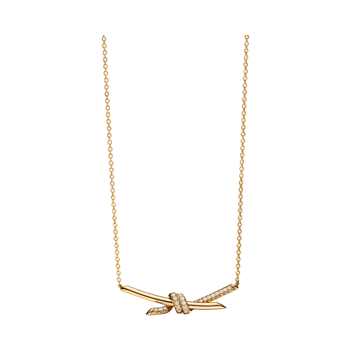 티파니 앤 코 노트 펜던트 18K 옐로우 골드 다이아몬드(Tiffany & Co. Tiffany Knot Pendant 18K Yellow Gold with Diamonds) - 1