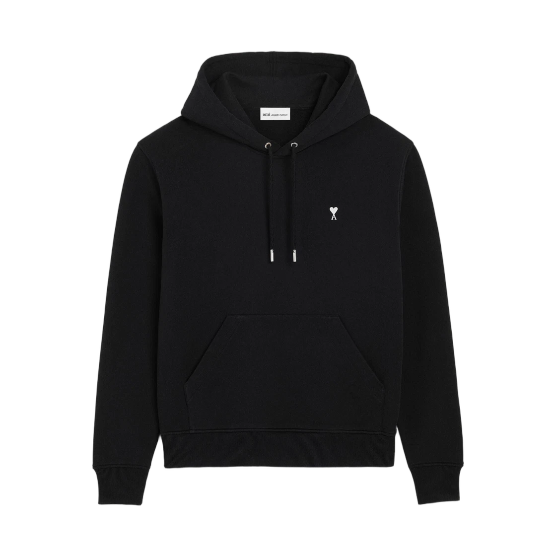 AMI AMI Black Cotton Ami De Coeur Hoodie Black White Cream · S