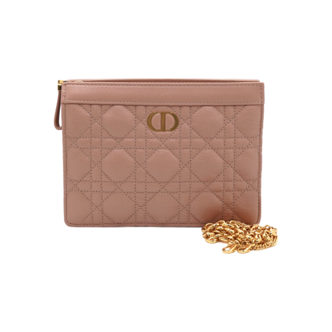 디올 S5106UWHC 카로 까나쥬 지퍼 파우치 금장체인 숄더백 겸 크로스백aa60487(Dior S5106UWHC Caro Cannage Zip Pouch with Gold Chain Shoulder and Crossbody Bag)