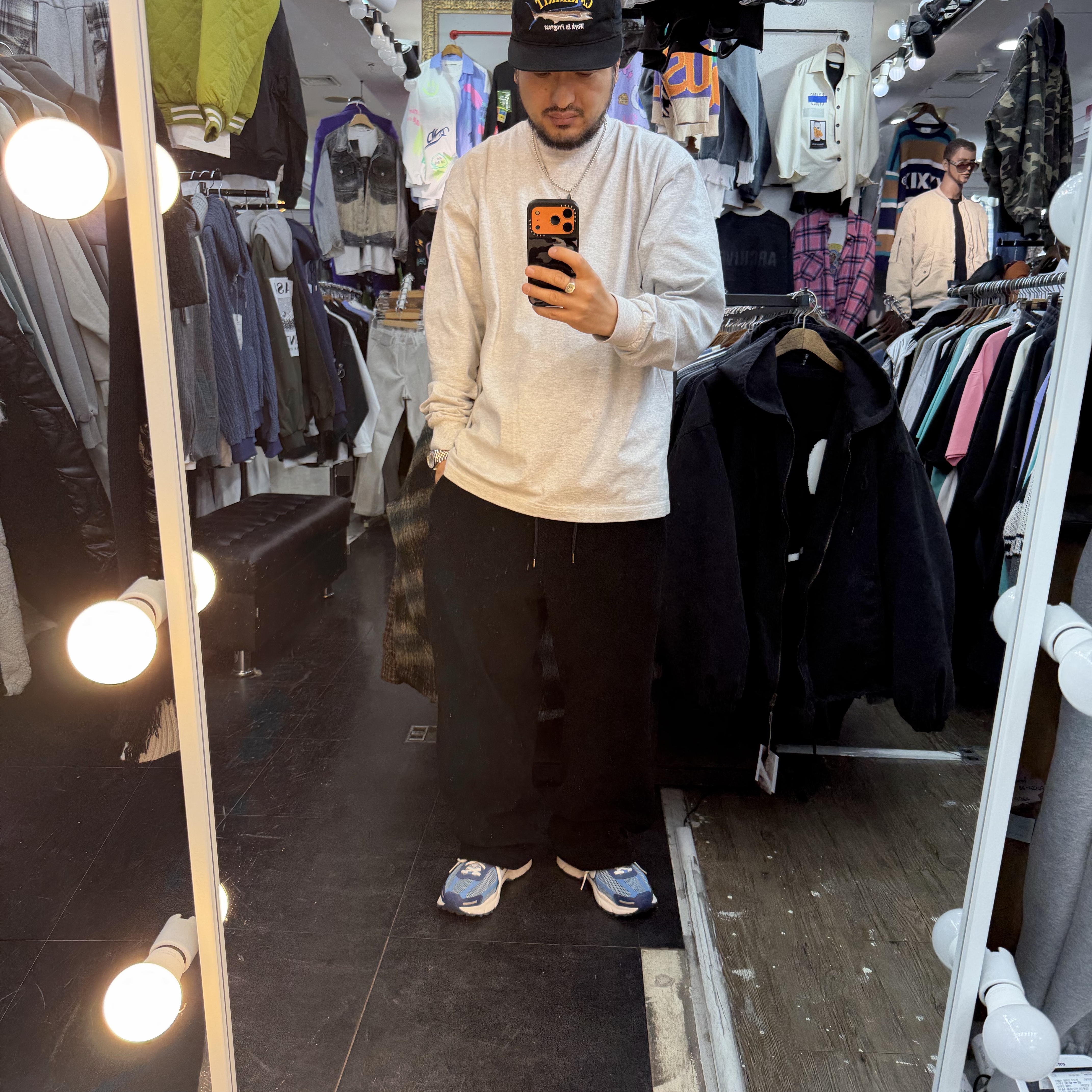 Uniqlo x Needles Fleece Wide Pants Black - KR 착용 스타일