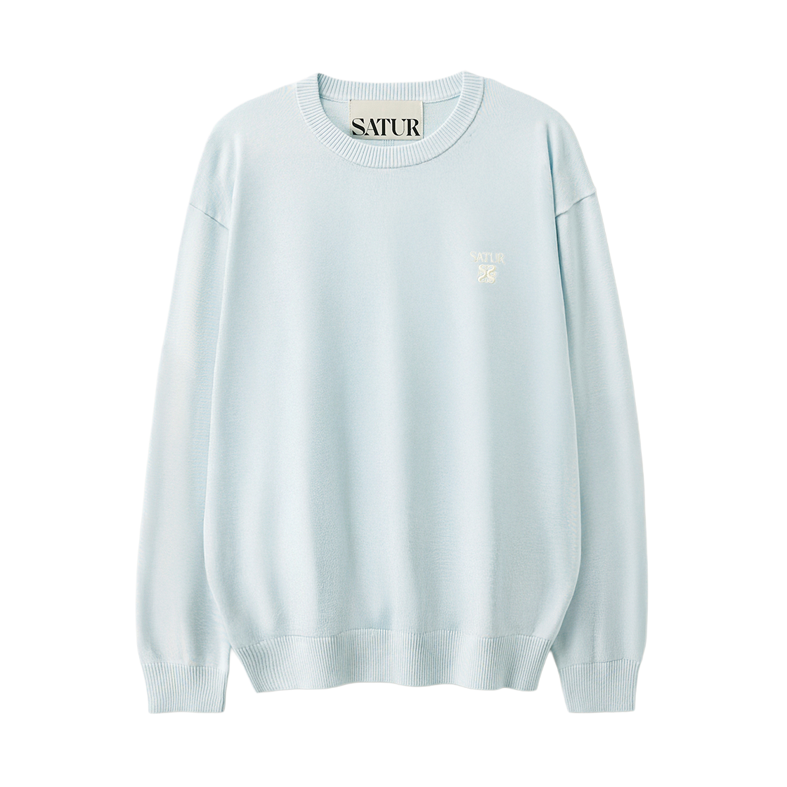 SA261UKT01SBL0 SATUR Loren Basic Crewneck Knit Sky Blue