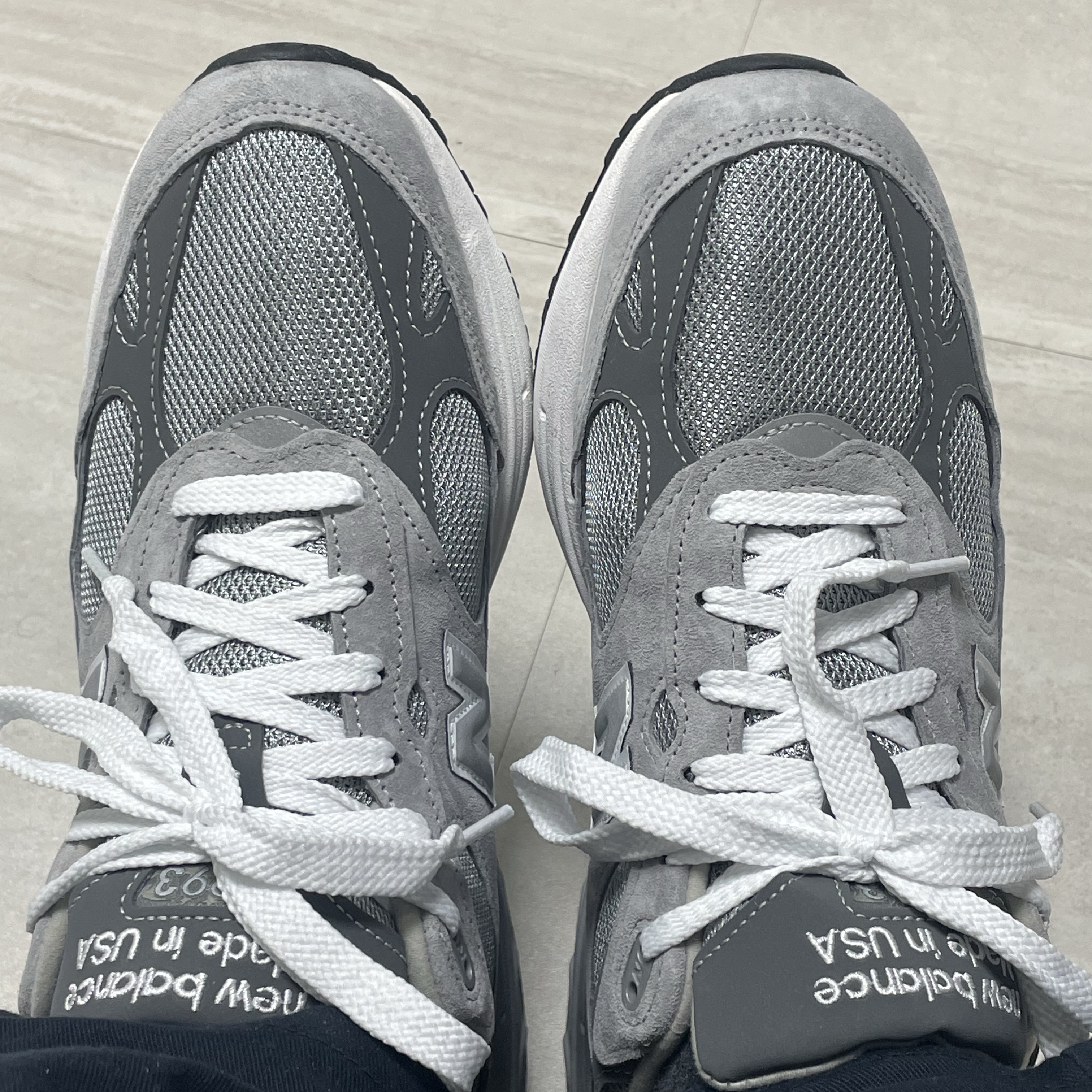 New Balance 993 Made in USA Grey - D Standard, New Balance 990v6 Made in USA Grey - D Standard 착용 스타일 - 2