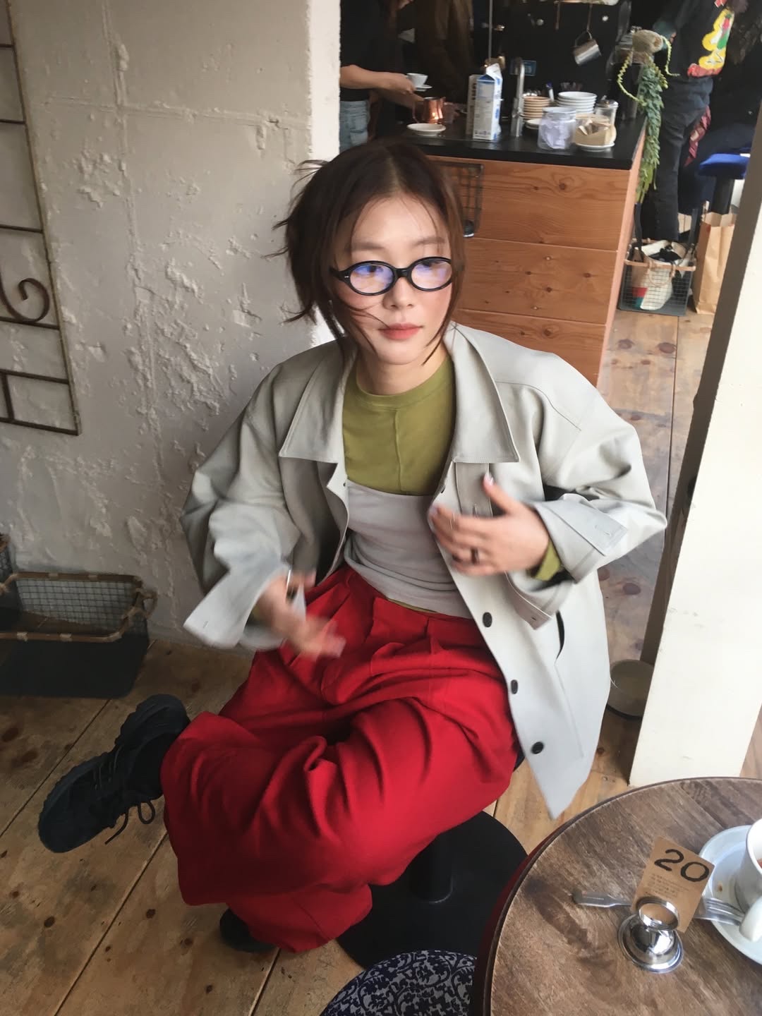lash Lunettes 05 Amber 착용 스타일 - 1