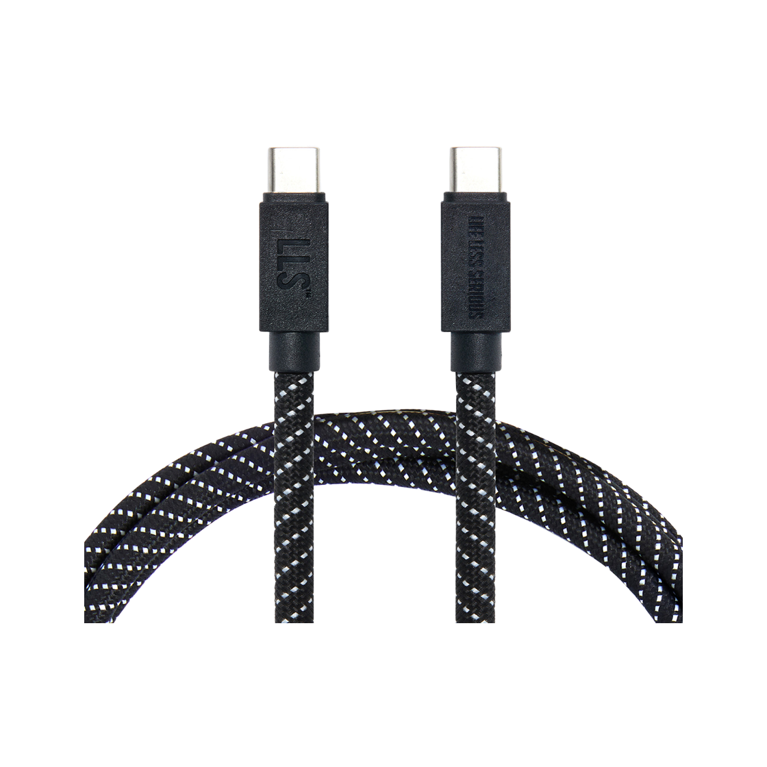 엘엘에스 로프 고속 CtoC 타입 충전 케이블 블랙 1.5m(LLS ROPE STRAP CABLE CtoC(60w) / YIN-YANG BLACK) - 1