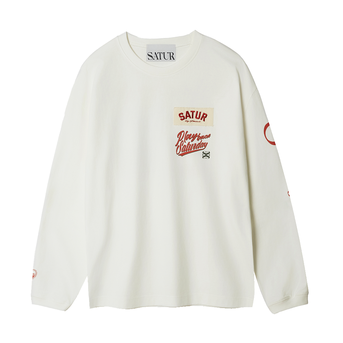 SA261ULS03WHT0 SATUR 90s Playback Long Sleeve White