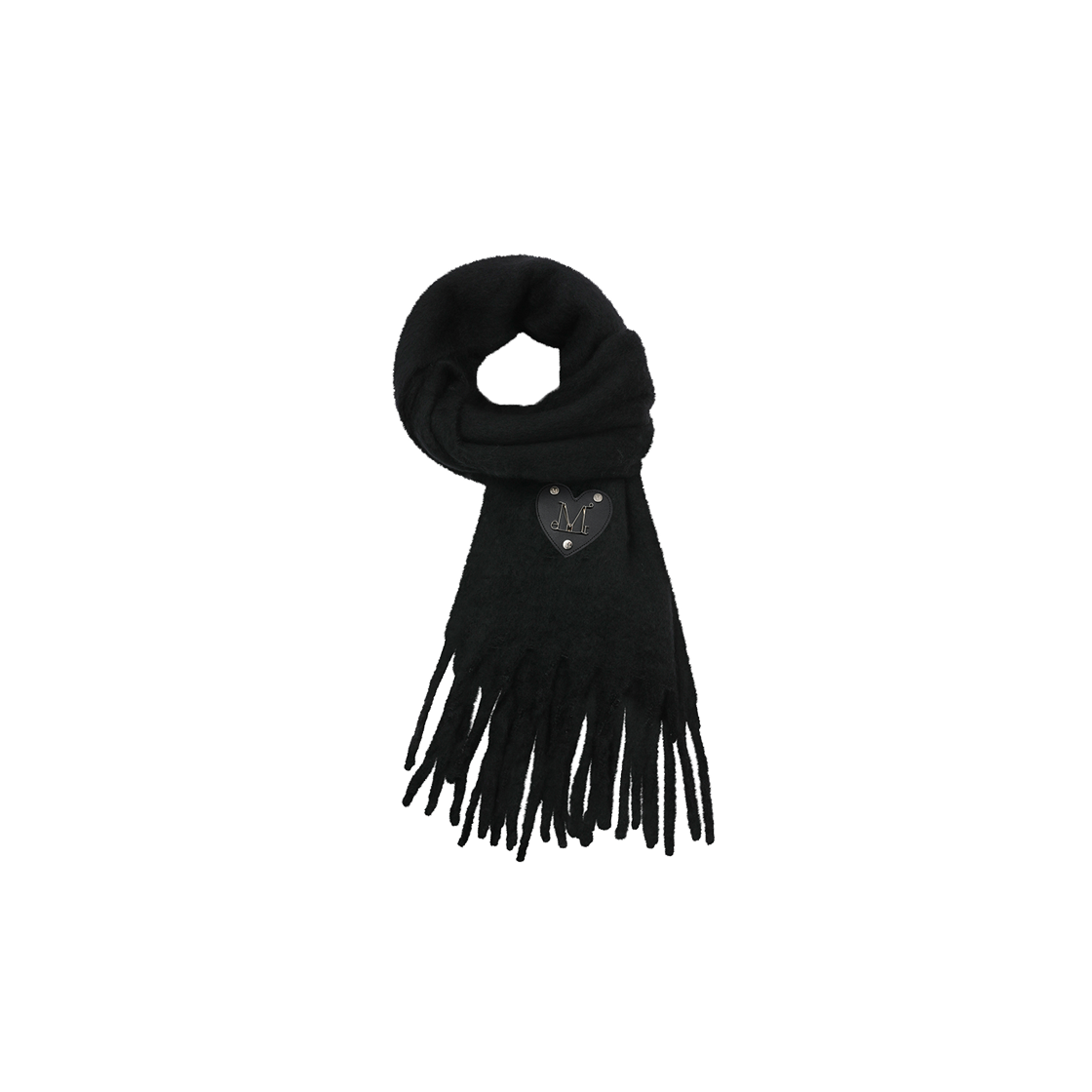 P0000BJL MUCENT Lamor Metal Logo Heart Patch Muffler Unisex (5Color) Black