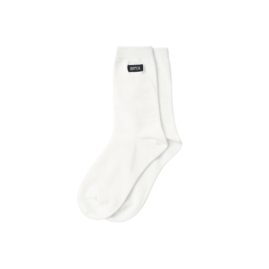 SA261UAO02WHT0 SATUR Small Logo Plain Socks White