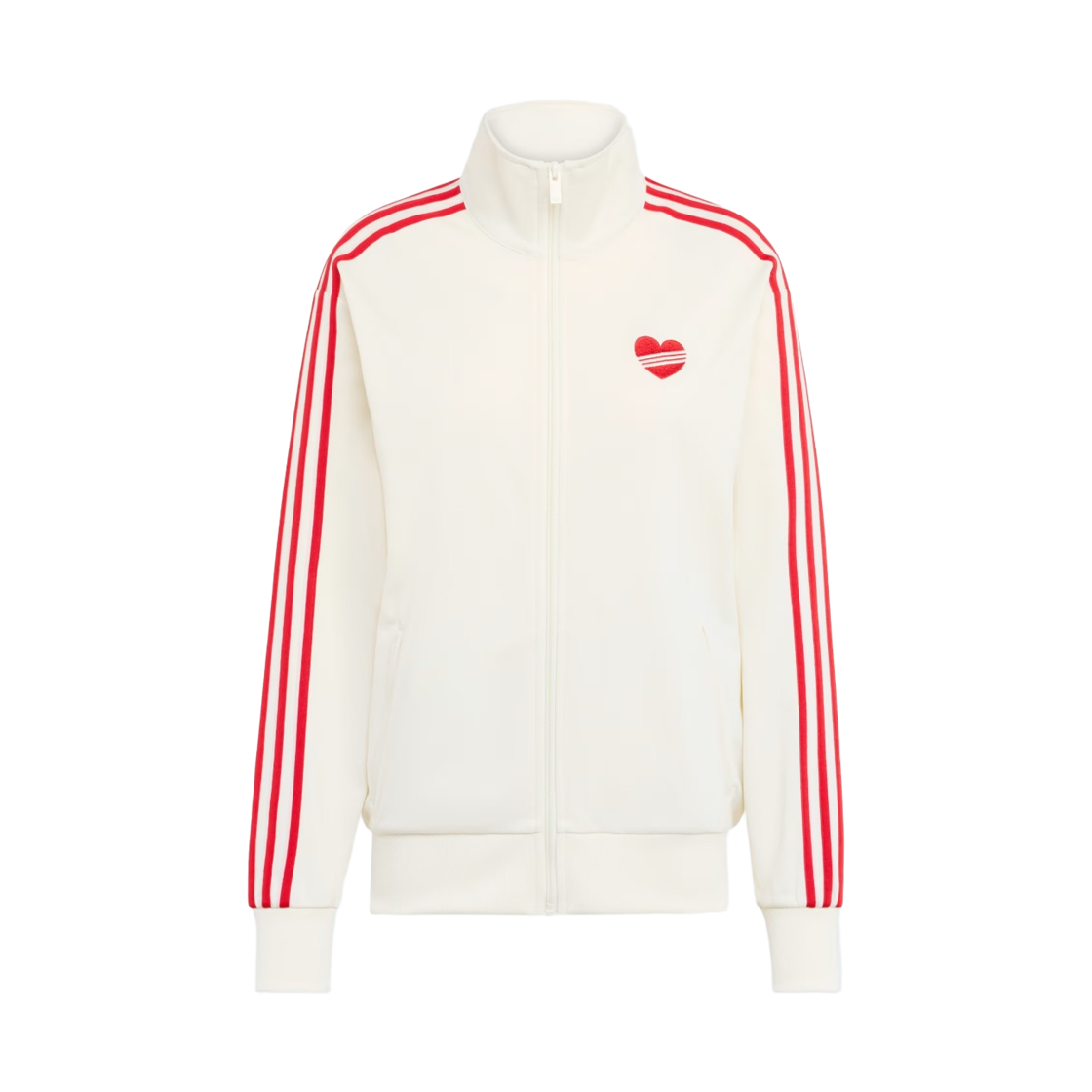 KQ8075 (W) Adidas Originals Firebird Loose Track Top Cream White Better Scarlet - US Sizing