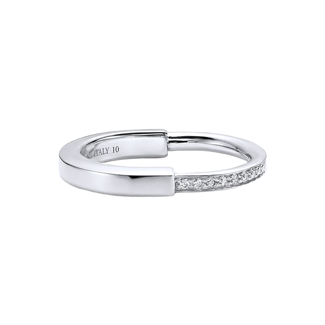 티파니 앤 코 락 링 18K 화이트 골드 다이아몬드(Tiffany & Co. Tiffany Lock Ring 18K White Gold with Diamonds) - 1