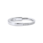 Tiffany & Co. Tiffany Lock Ring 18K White Gold with Diamonds