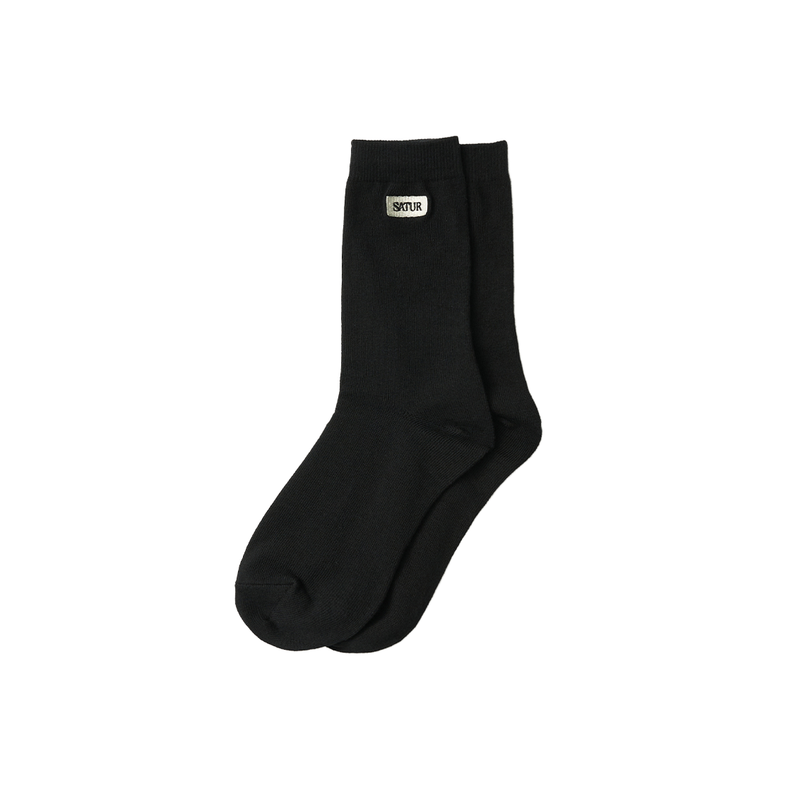 SA261UAO02BLK0 SATUR Small Logo Plain Socks Black