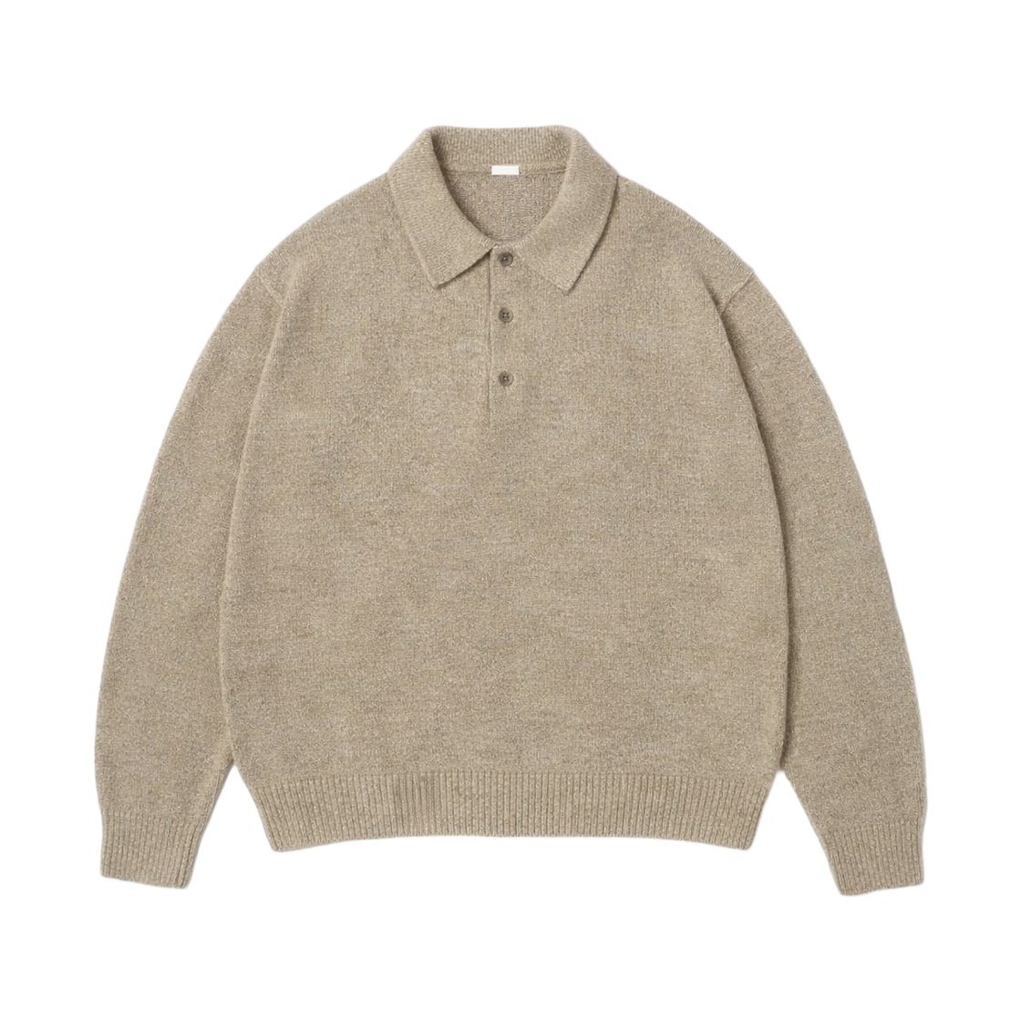 아프레쎄 워시드 실크 넵 폴로 셔츠 베이지 - 26SS(A.Presse Washed Silk Nep Polo Shirt Beige - 26SS)