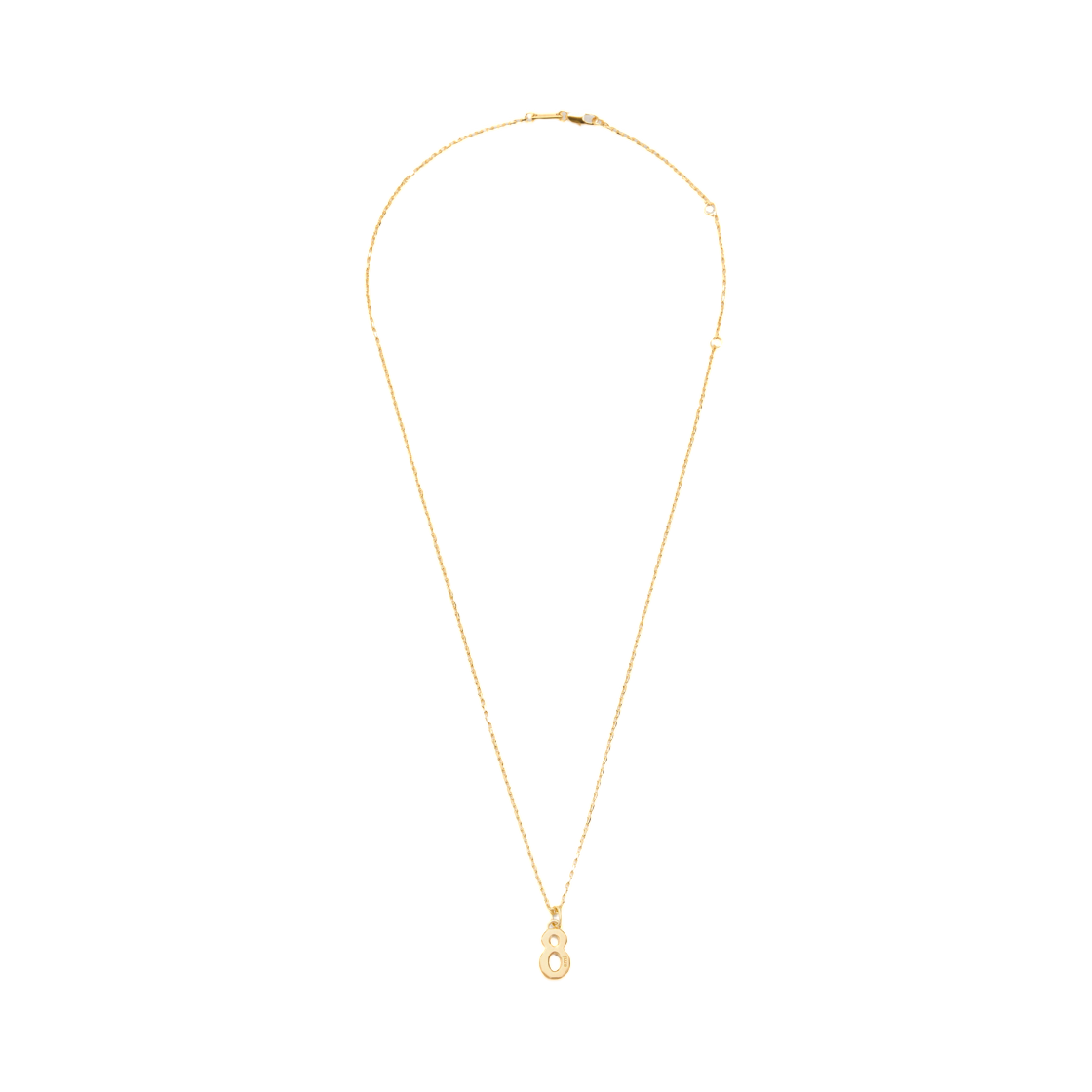 UJW454-361-902 AMI Gold Brass Hammered 8 Pendant Necklace Gold