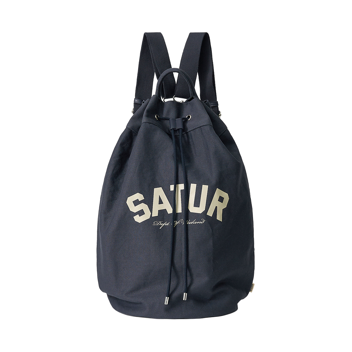 세터 캔버스 드로우 스트링 백 네이비(SATUR Canvas Draw String Bag Navy)