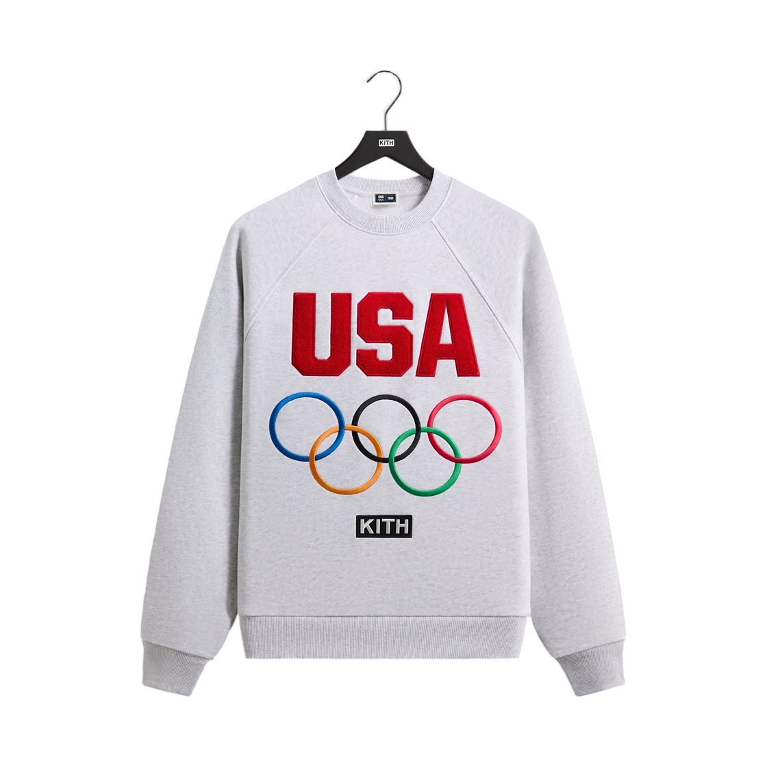 키스 포 팀 USA 래글런 넬슨 크루넥 라이트 헤더 그레이(Kith for Team USA Raglan Nelson Crewneck Light Heather Grey)