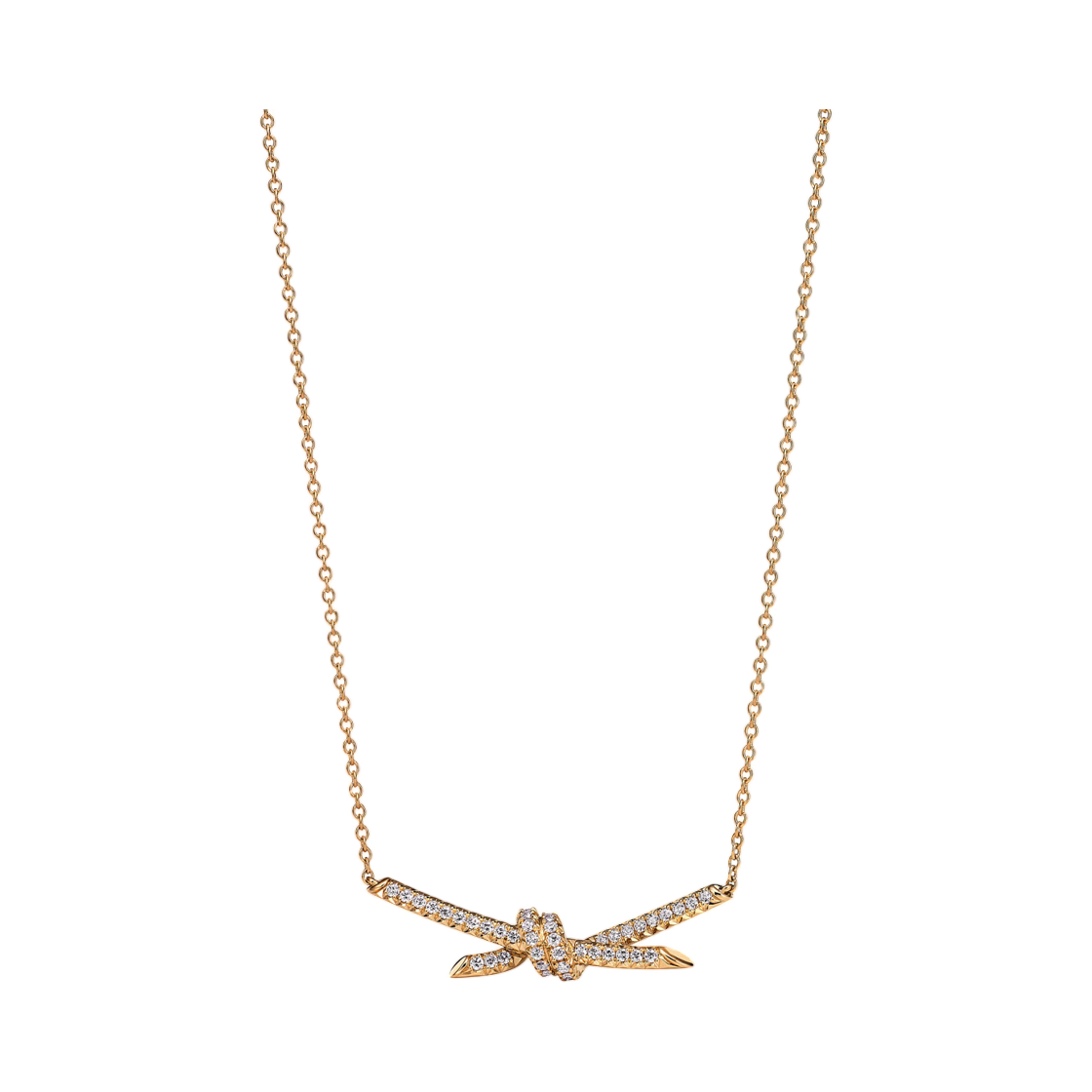 70300370 Tiffany & Co. Tiffany Knot Pendant 18K Yellow Gold with Diamonds