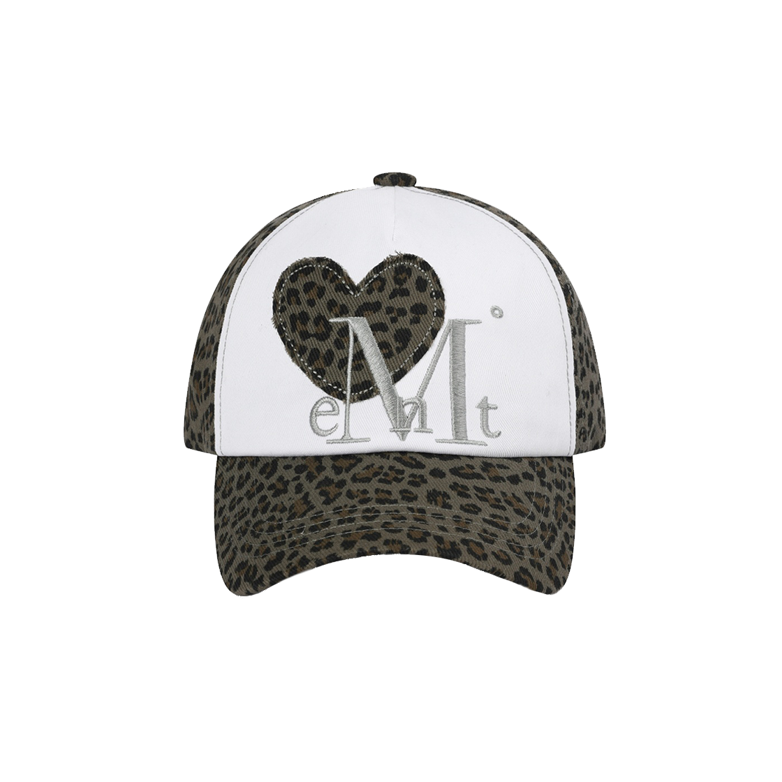P0000BLH MUCENT Signature Heart Patch Ball Cap (3Color) Leopard khaki