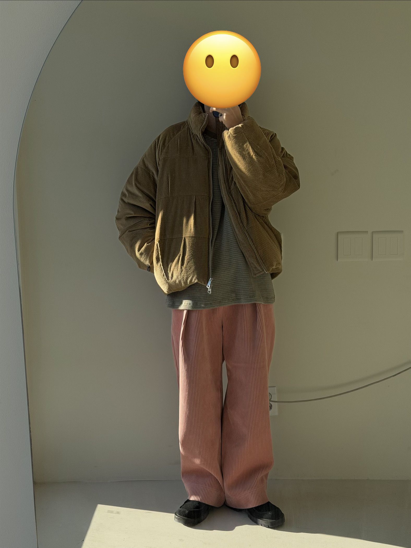 Ader Error Curve; BS01 Noir, Ader Error Carid Trousers Pink 착용 스타일 - 2