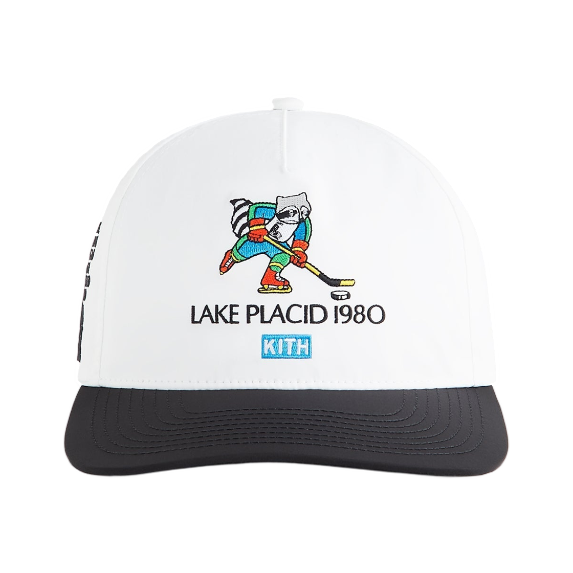 KHM051431-101 Kith for Olympics Heritage Lake Placid Nylon Bay Low Pinch Crown Snapback White