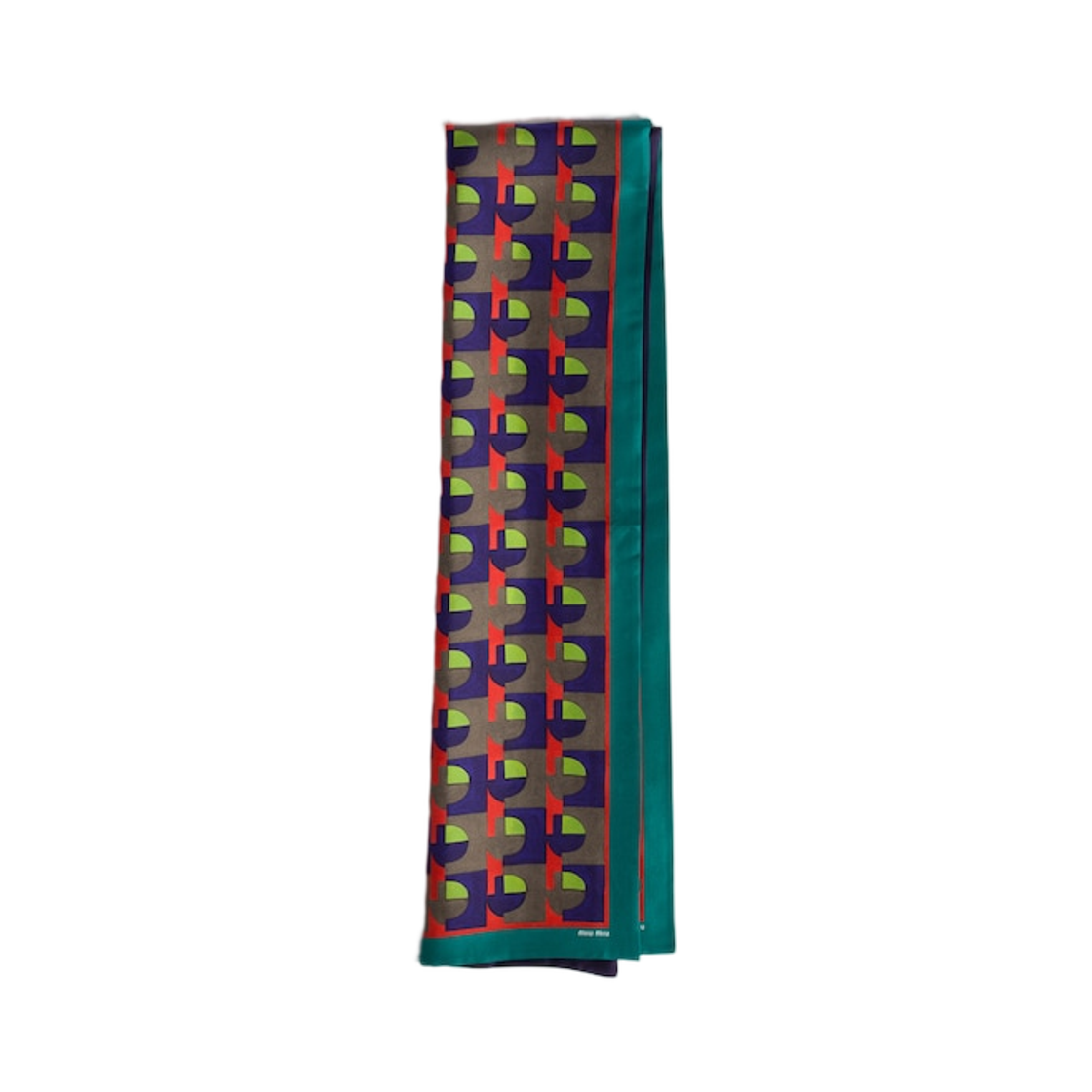 5FF065-2IG3-F00M9 Miu Miu Printed Silk Scarf Absinthe Begonia Pink