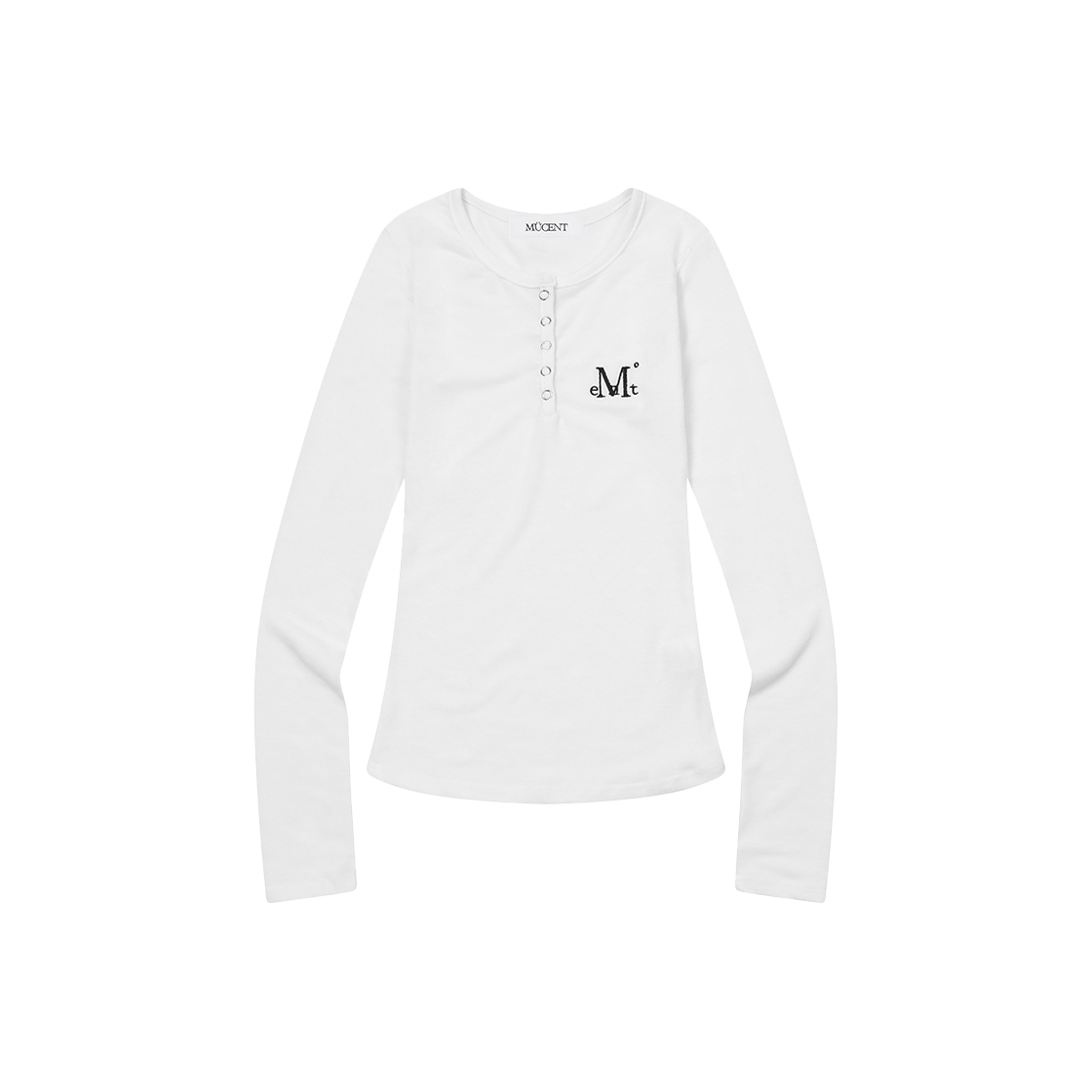 P0000BKY MUCENT Nello Snap Button Long Sleeve T (6Color) White