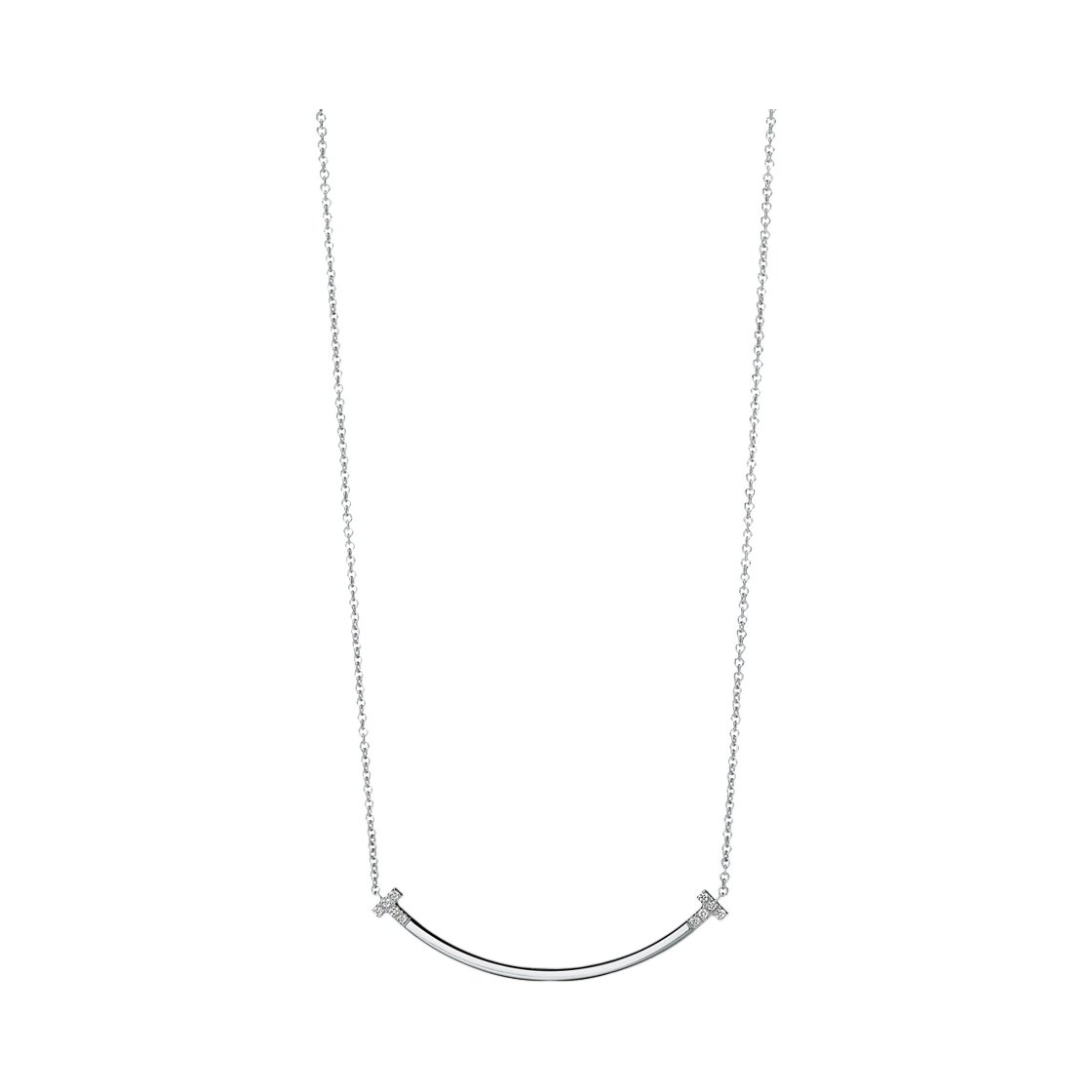 74957064 Tiffany & Co. Tiffany T Smile Small Pendant 18K White Gold with Diamonds