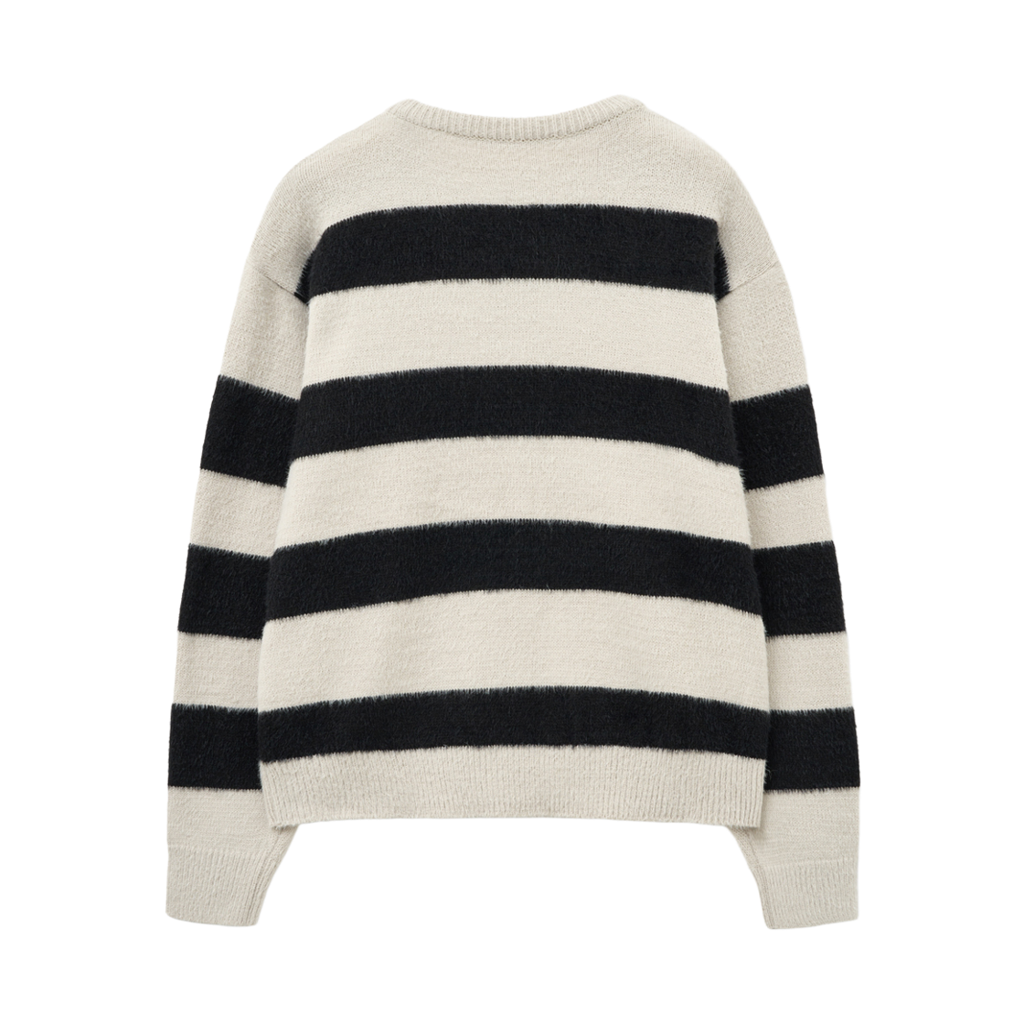 캑터스도넛마켓 자수 헤어리 스트라이프 스웨터 – 크림(Cactusdonutmarket Embroidery Hairy Stripe Sweater - Cream) - 2