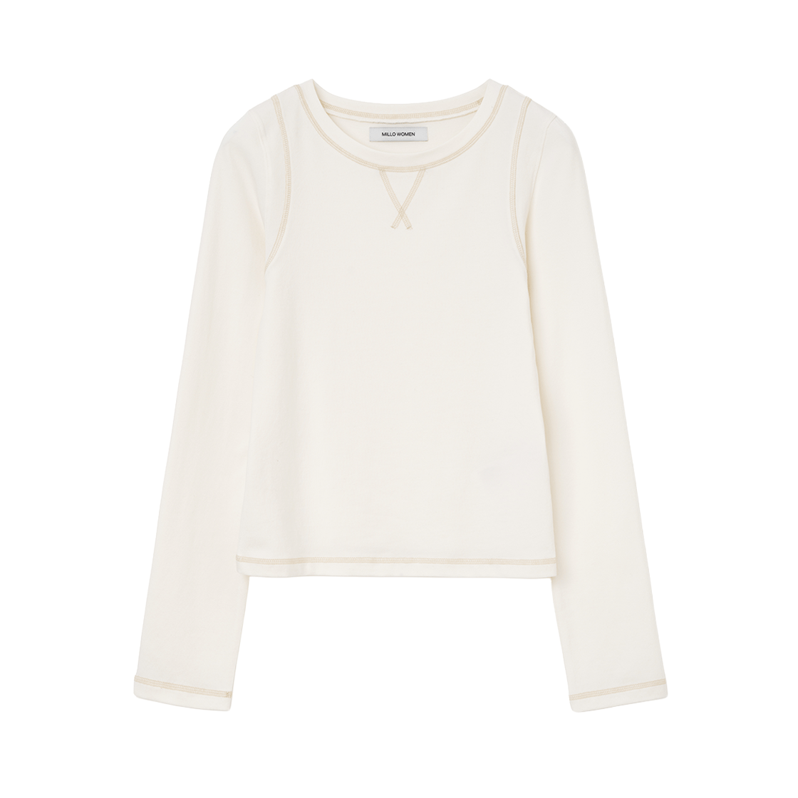 MW279CRM MILLO WOMEN Soft Long Sleeve T-Shirt Cream