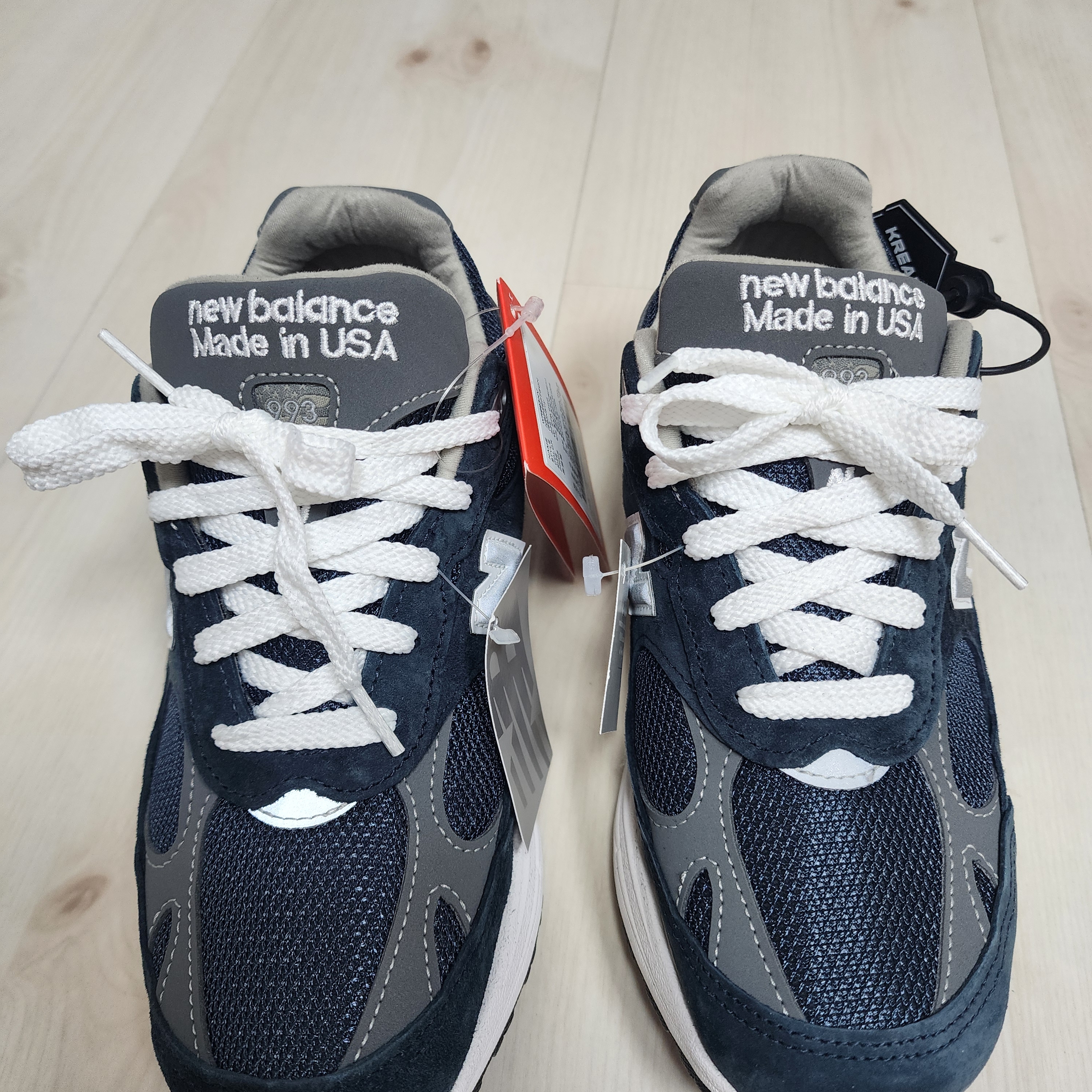 (W) New Balance 993 Made in USA Navy - B Standard 착용 스타일 - 4