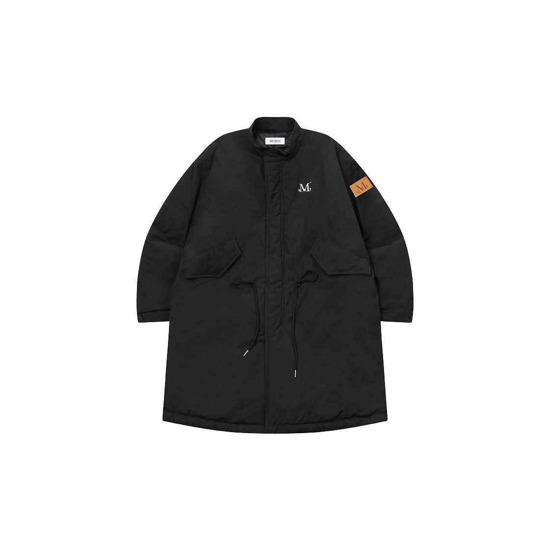 P0000BJH MUCENT Verno Side Leather Fishtail Parka Unisex (2Color) Black