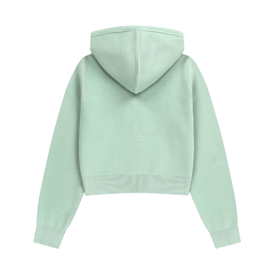 (W) 마리떼 프랑소와 저버 스몰 클래식 로고 크롭 니트 후드 집업 민트((W) Marithe Francois Girbaud Small Classic Logo Crop Knit Hoodie Zip Up Mint) - 2