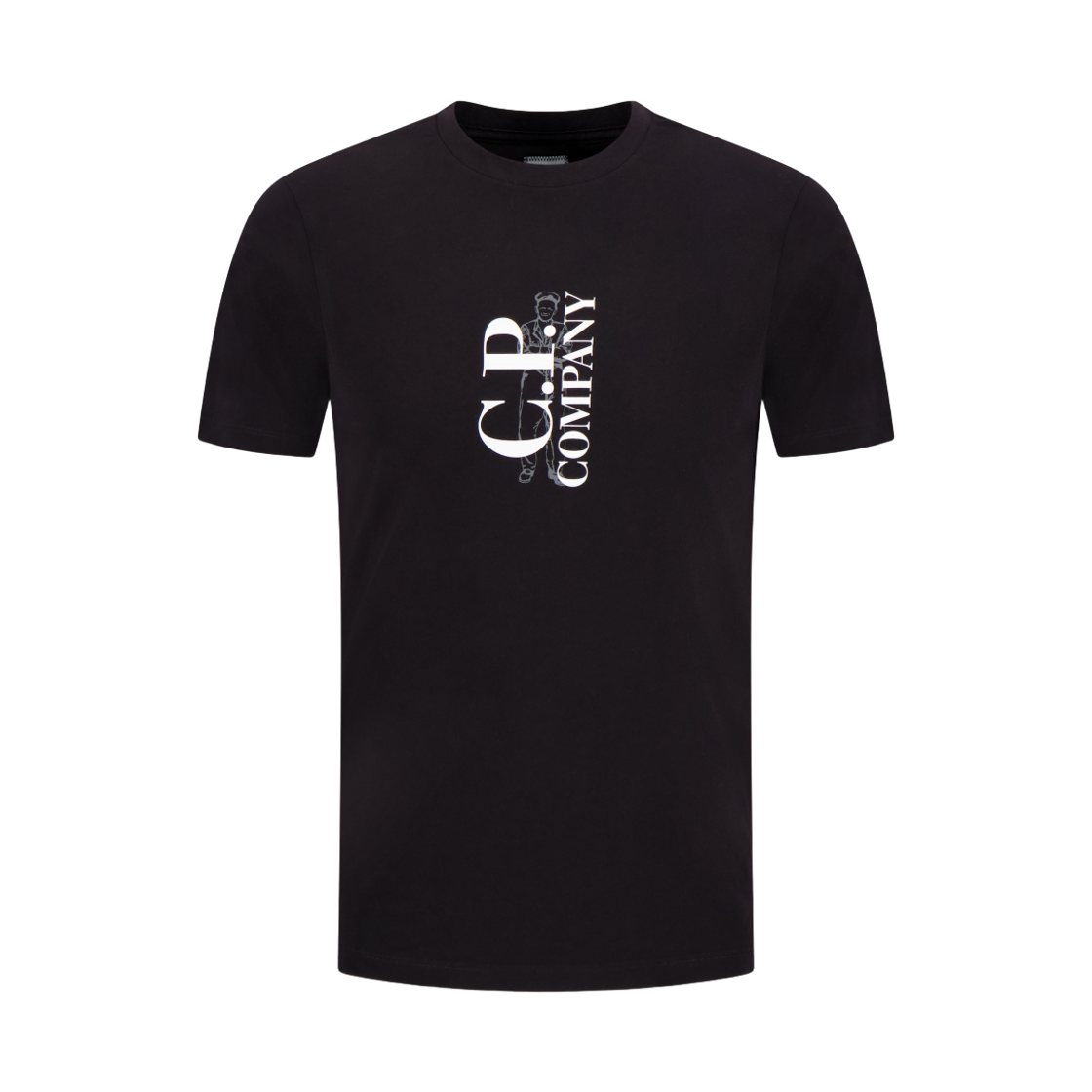 20CMTS084A005100W999 C.P. Company 30/1 Jersey Logo Patch T-Shirt Black  26SS