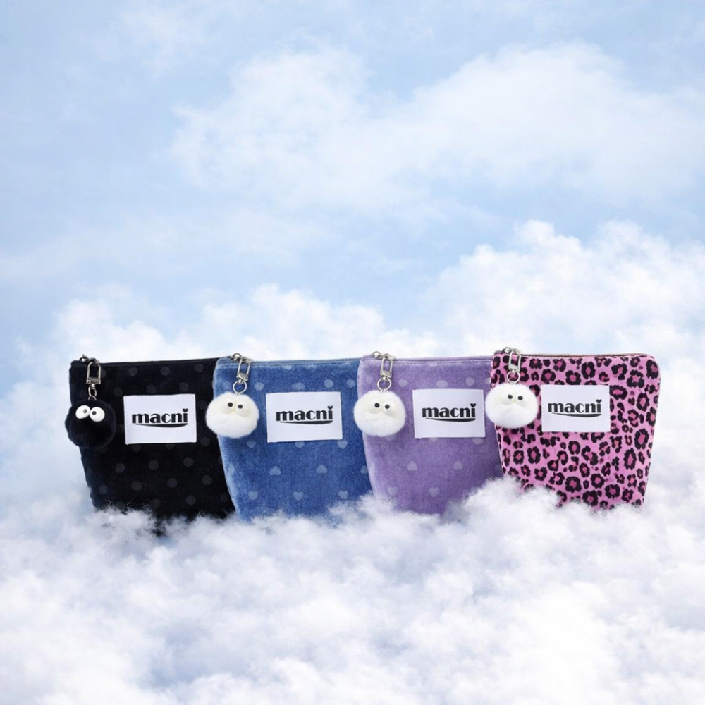 마크니 하트 벨벳 스탠디 파우치 라벤더(MACNI Heart Velvet Standy Pouch Lavender) - 5