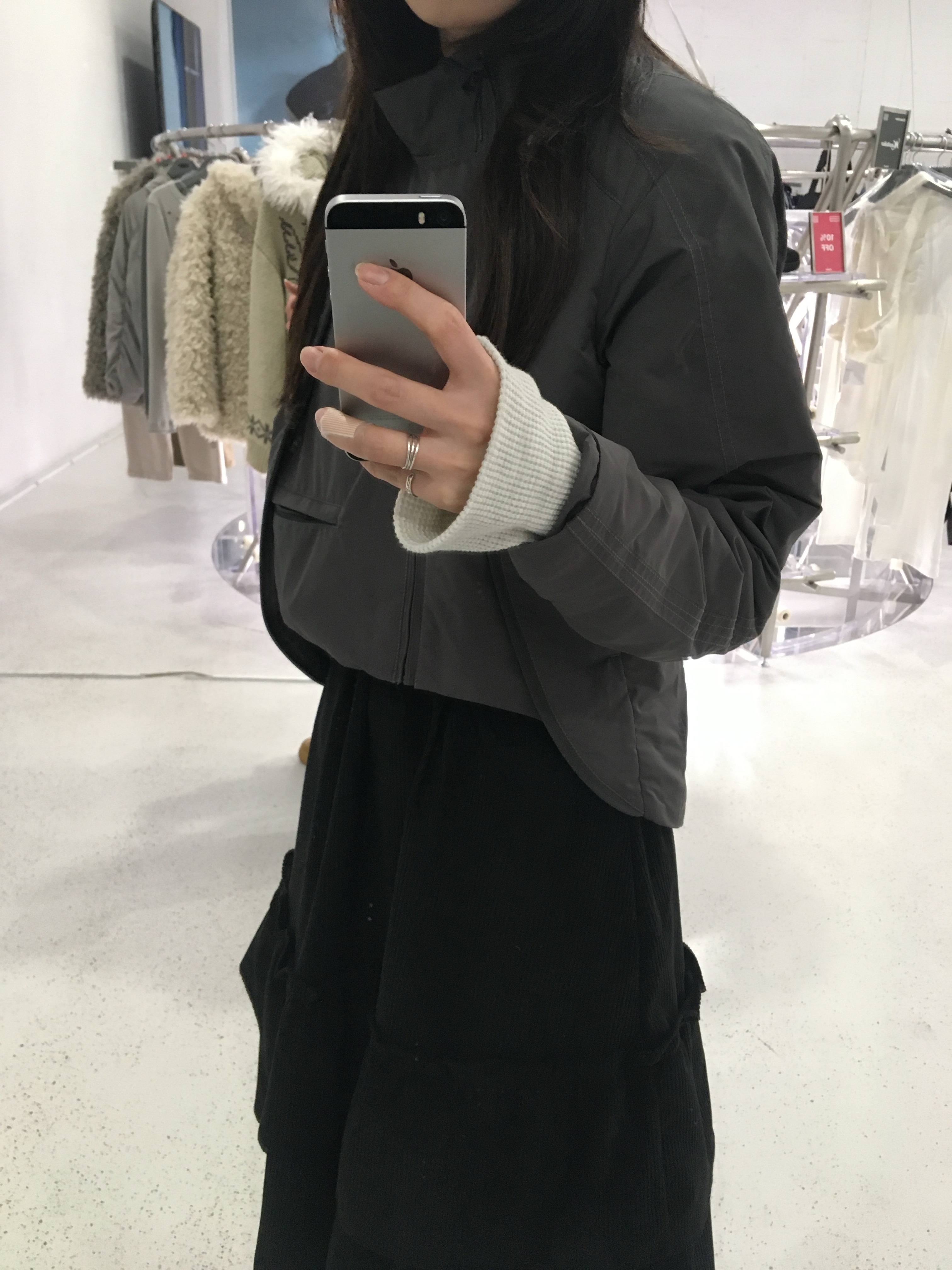 Cost per Kilo Padded Shirts Jacket Grey 착용 스타일